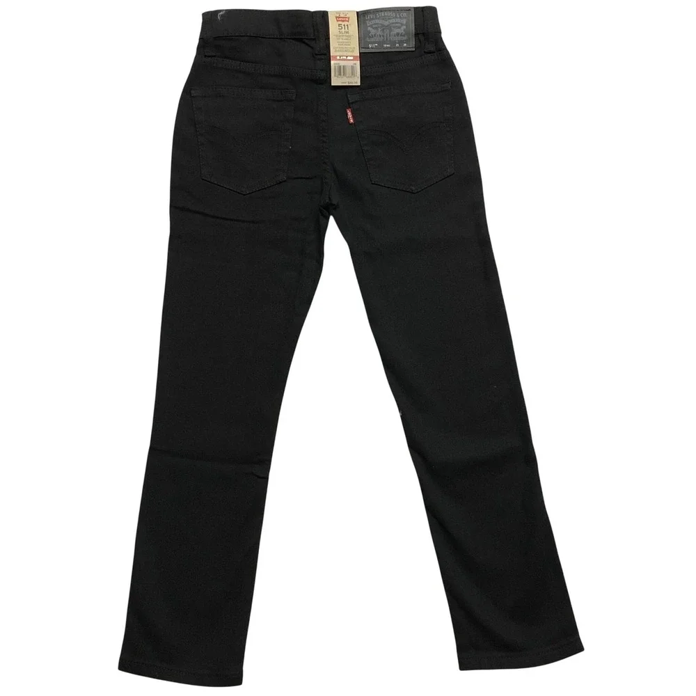 Levis 511 Slim Fit Performance Jeans Black Kids Size 14 Reg Adjustable Waist NWT